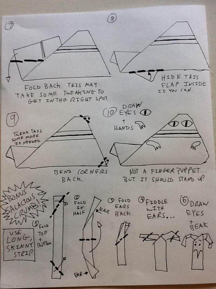 Jabba folding instructions for Origami fun